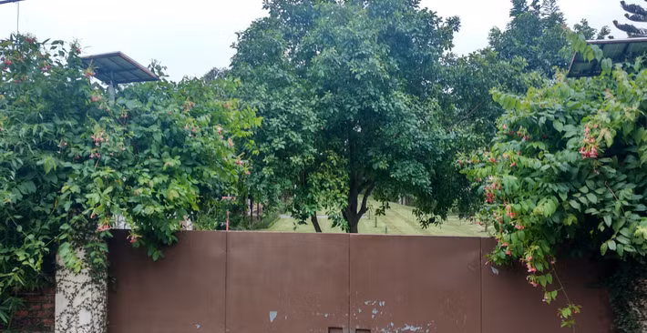 Các khu tiểu cảnh bên trong biệt thự được xây dựng khá chỉn chu, đẹp mắt. Khu biệt thự được xây tách biệt với các khu đất xung quanh và xây tường rao cao che chắn khá kín