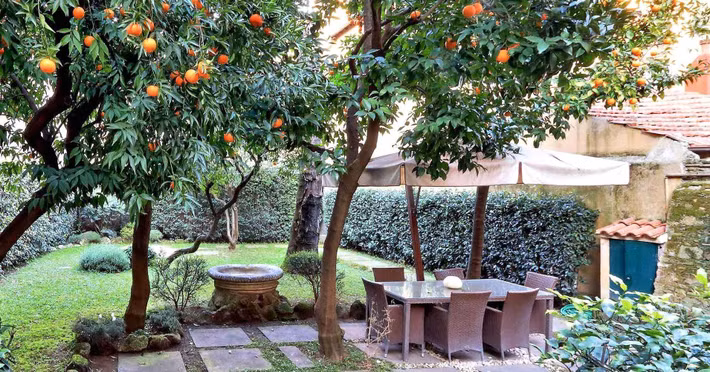 Ngoài ra, Palazzetto còn có cả một khu vườn bí mật rộng gần 185m2 trồng rất nhiều cam.