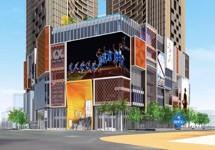 Dự án có diện tích 8.320 m2, quy mô 2 tòa tháp cao 49 tầng. Ảnh: Căn hộ Alpha City.