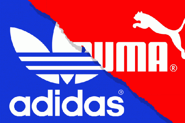 Các công ty Puma và Adidas được thành lập bởi 2 anh em có họ là Dassler. Mới đầu, hai người đồng sở hữu một công ty sản xuất giày thể thao Gebruder Dassler nhưng họ đã có một cuộc chiến, và mỗi người mở một công ty riêng. Puma ban đầu có tên RuDa (từ Rudolf Dassler), và Adidas được đặt tên là Addas (từ Adolf Dassler).