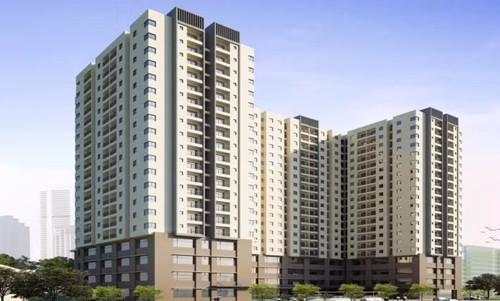 Dự án khu chung cư cao tầng Nam An - Kingsway Tower (phường Bình Hưng Hoà, Bình Tân) do Công ty TNHH Siêu Thành làm chủ đầu tư, thế chấp quyền sử dụng đất cho Ngân hàng Thương mại Cổ phần An Bình - Chi nhánh TP HCM. Ảnh: Homedy.