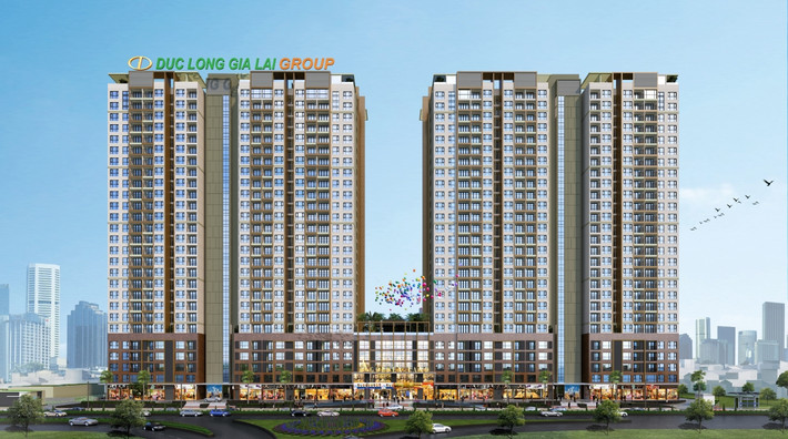 Dự án Đức Long Golden Land được giới thiệu xây dựng trên diện tích đất hơn 11.600m2, cao 27 tầng, 2 tầng hầm với 885 căn hộ. Ảnh: Tapdoan577.