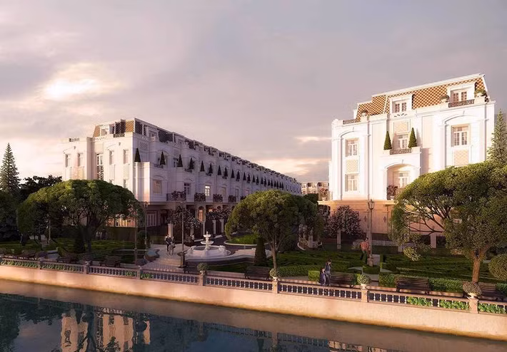 Khu nhà phố The Little Village khởi công từ quý 2/2017, bao gồm 41 căn nhà phố 4 tầng hiện đại, thiết kế theo kiến trúc tân cổ điển. Ảnh: Cafeland.