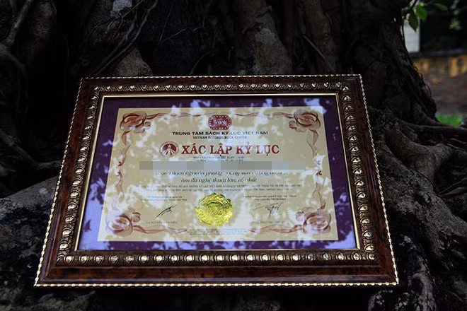 Tác phẩm này đã được tổ chức Kỷ lục châu Á công nhận là "Cây sanh ôn đá nghệ thuật lớn, cổ nhất châu Á" vào ngày 18/12/ 2010.