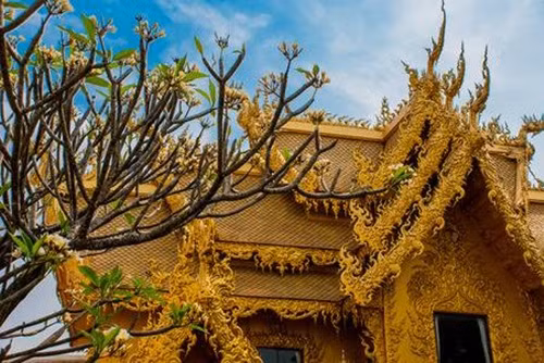 Mái nhà được chạm khắc cầu kỳ giống như cung điện của Thái Lan. Ảnh: Printest.