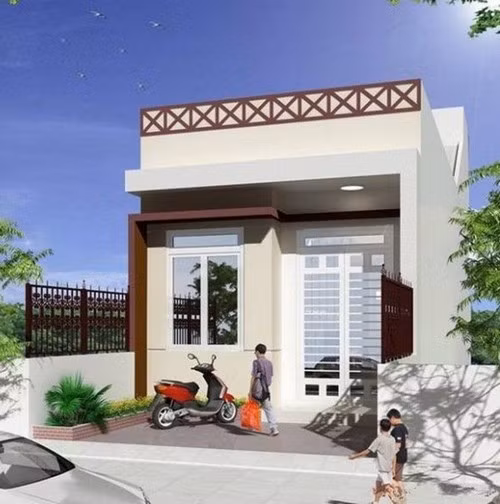 Với chi phí 300 triệu đồng, nhà ống 1 tầng có gác lửng hiện đại bao gồm 2 phòng ngủ, 1 phòng ăn, 1 phòng khách. Ảnh: Internet.