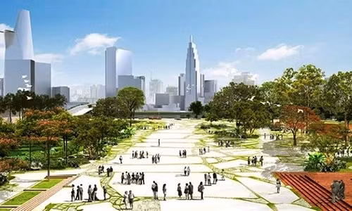 Theo dự kiến, TP HCM sẽ xây dựng Quảng trường trung tâm tại khu đô thị mới Thủ Thiêm (quận 2) mang tên Quảng trường Hồ Chí Minh. Ảnh: Tiền phong.