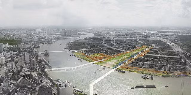 Quảng trường Hồ Chí Minh sẽ bao gồm các hạng mục quảng trường, cột cờ Tổ quốc, nhà trưng bày về Chủ tịch Hồ Chí Minh, nhà sàn và ao cá Bác Hồ, công viên lưu niệm 63 tỉnh, thành phố. Ảnh: Zing.