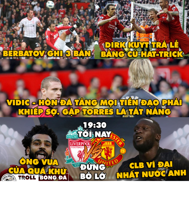 Ảnh chế bóng đá tuần qua xoay quanh trận derby kinh điển nhất nước Anh giữa Liverpool và M.U, nơi "ông vua của quá khứ" đụng độ với "CLB vĩ đại nhất nước Anh" đã tạo nên nhiều điều thú vị.
