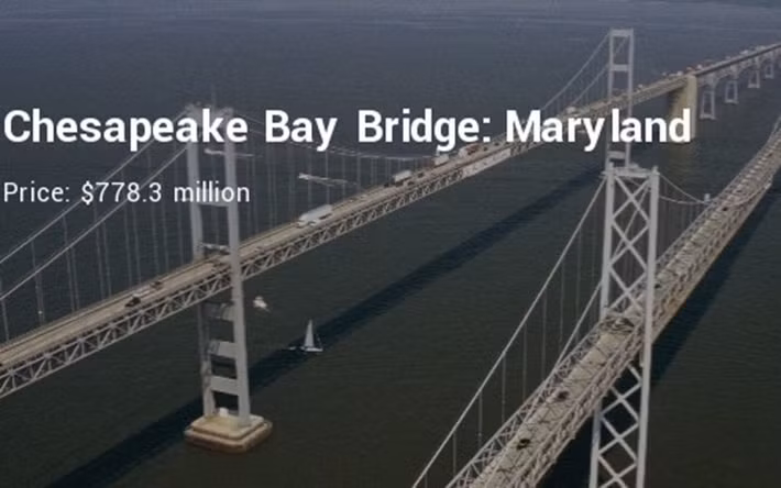 Cầu Chesapeake Bay Bridge ở Maryland "ngốn" 778,3 triệu USD tiền xây dựng