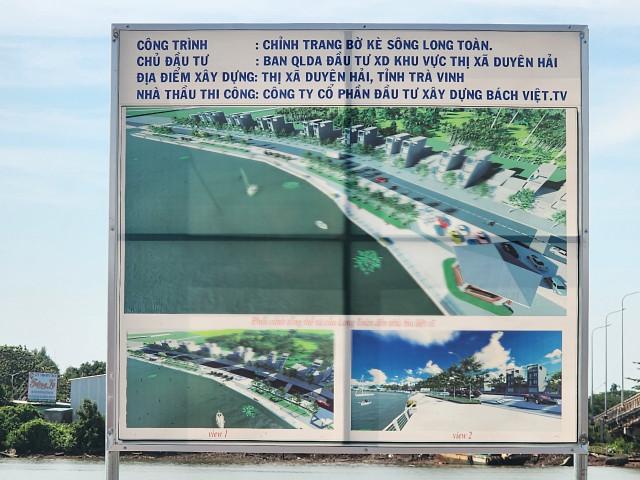 Trà Vinh: Cận cảnh công trình chỉnh trang bờ kè sông Long Toàn Tra Vinh: Can canh cong trinh chinh trang bo ke song Long Toan