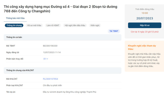 Sonadezi Long Bình đang tìm kiếm nhà thầu cho gói thầu thi công hơn 2,4 tỷ đồng Sonadezi Long Binh dang tim kiem nha thau cho goi thau thi cong hon 2,4 ty dong