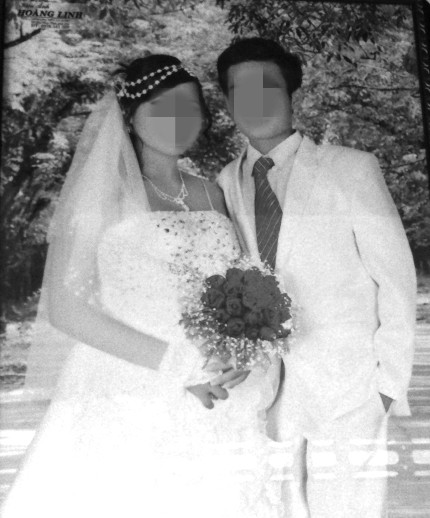 Ảnh cưới của anh Thu và cô Ly.