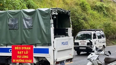 Quốc lộ 20 đoạn qua đèo D'ran hạn chế phương tiện qua lại để đảm bảo an toàn