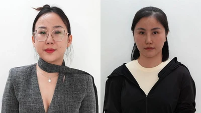 Bị can Lê Thị Thanh Giang (trái) và bị can Trần Thị Xuân. Ảnh: Công an TP HCM