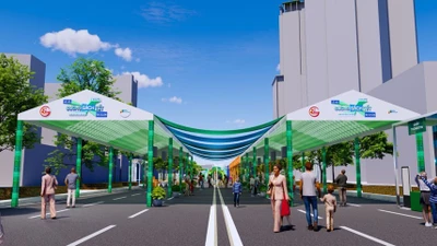 Phối cảnh khu vực Sách với Nghệ thuật thủ công Việt Nam tại Lễ hội Đường sách Tết 2026.