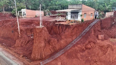 Công an Đồng Nai điều tra vụ hạ cốt nền đường ĐT753 khiến nhà dân chênh vênh