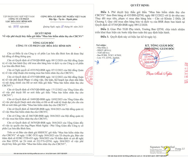 Vì sao BSR lại hủy gói thầu mua bảo hiểm nhân thọ hơn 500 tỷ? - Hình 2 Vi sao BSR lai huy goi thau mua bao hiem nhan tho hon 500 ty?-Hinh-2