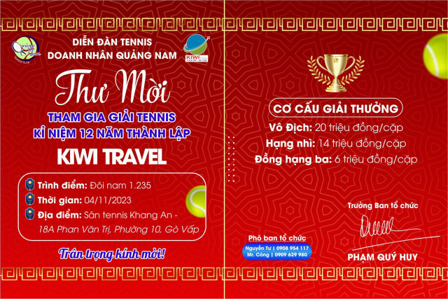 Diễn đàn Tennis Doanh nhân Quảng Nam tổ chức giải quy tụ hơn 160 tay vợt - Hình 2 Dien dan Tennis Doanh nhan Quang Nam to chuc giai quy tu hon 160 tay vot-Hinh-2