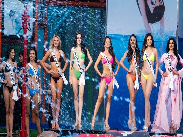 Các mỹ nhân Philippines, Peru, Panama, Puerto Rico sở hữu vóc dáng đồng hồ cát gợi cảm. Ảnh: Miss Universe Thailand.