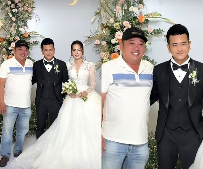 Trong những năm qua, Hùng Thuận giữ mối quan hệ tốt đẹp với Phùng Ngọc - người đóng vai Cò trong Đất phương Nam. Hồi tháng 7/2025, Phùng Ngọc đến dự đám cưới của Hùng Thuận và Tuệ Tâm. Ảnh: Người Đưa Tin.