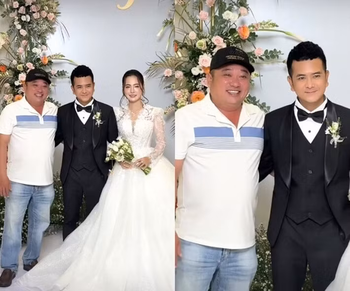 Trong những năm qua, Hùng Thuận giữ mối quan hệ tốt đẹp với Phùng Ngọc - người đóng vai Cò trong Đất phương Nam. Hồi tháng 7/2025, Phùng Ngọc đến dự đám cưới của Hùng Thuận và Tuệ Tâm. Ảnh: Người Đưa Tin.