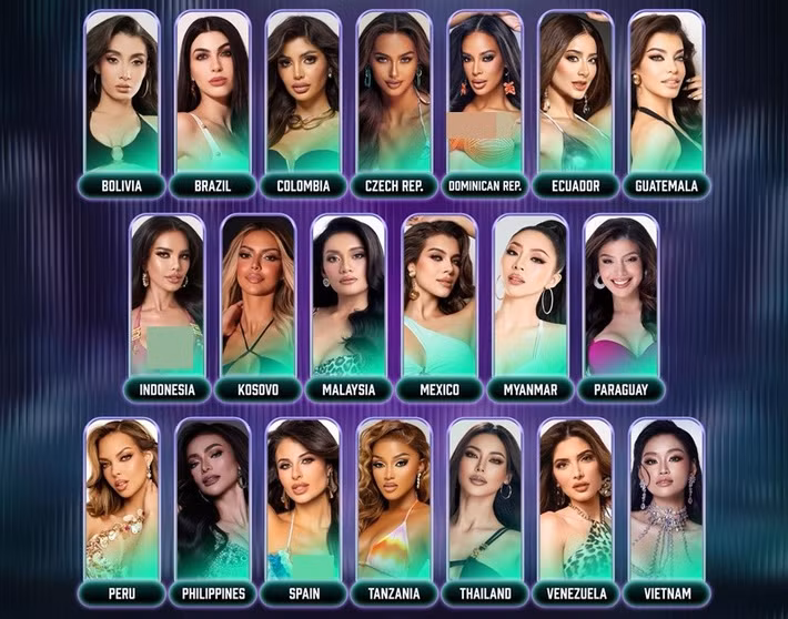 Top 20 giải The Country's power of the year còn gồm đại diện Philippines, Thái Lan, Guatemala, Mexico, Peru, Malaysia, Colombia, Paraguay, Indonesia, Ecuador, Brazil, Kosovo, Bolivia, Tây Ban Nha, Venezuela, Myanmar, Tanzania, Cộng hòa Czech và Cộng hòa Dominica. Ảnh: Miss Grand International.