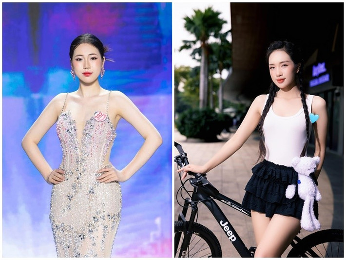 Nguyễn Phương Chi (trái) và Hà Thị Giang Thanh đều có vòng ba 93cm. Ảnh: Phương Chi, Giang Thanh.