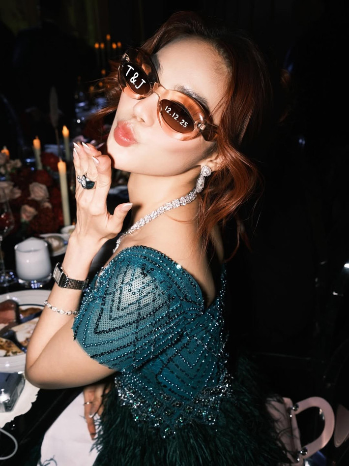 Hoa khôi Lan Khuê nhắn nhủ vợ chồng Tiên Nguyễn hạnh phúc mãi mãi. Ảnh: Instagram Lan Khuê.