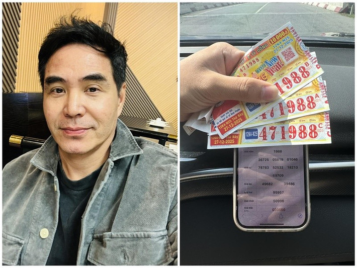 Trên trang cá nhân, Trung Dũng chia sẻ niềm vui trúng số. "Sau bao nhiêu năm 'vất vả' mua vé số. Dò đúng ngày 1/1. Trúng 3 tờ mỗi tờ 1 triệu. Vui như trúng số", anh viết.