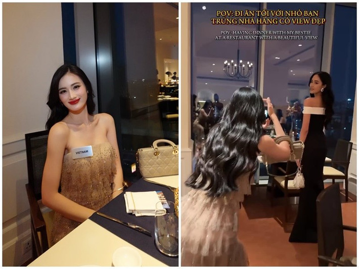 Ý Nhi lăn xả chụp ảnh cho đại diện Thái Lan. Ảnh: FB Ý Nhi.