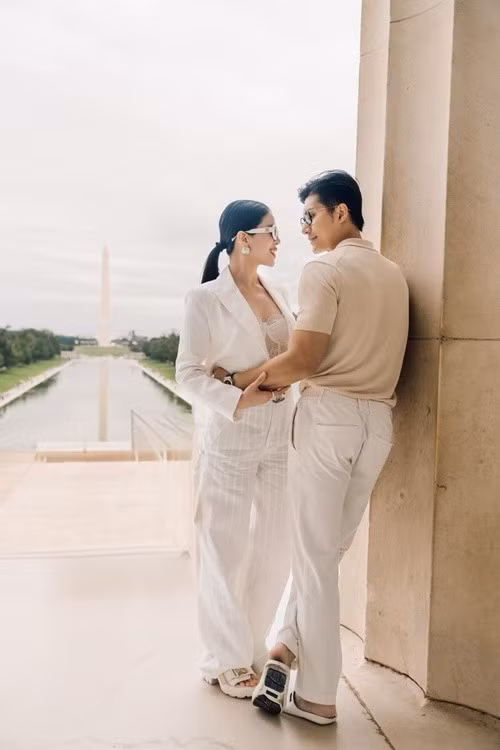 Lệ Quyên và Lâm Bảo Châu có nhiều khoảnh khắc ngọt ngào bên nhau ở xứ cờ hoa. Ảnh: Instagram Lệ Quyên.