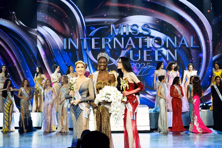 Midori Mone - đại diện Mỹ đăng quang Hoa hậu Chuyển giới Quốc tế 2025. Ảnh: FB Hà Tâm Như.