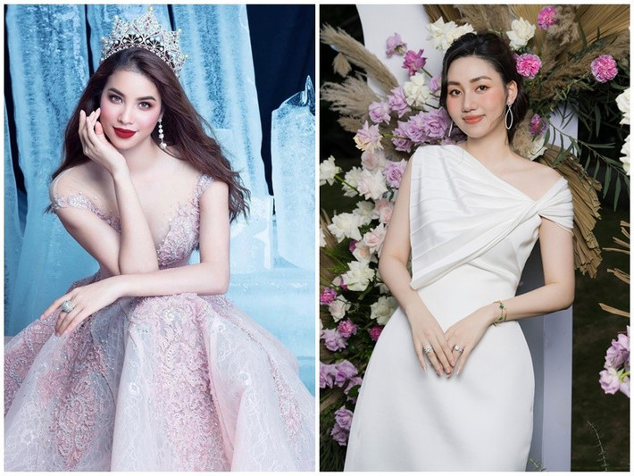 Trong khi Trà My đẹp nền nã, Phạm Hương ngày càng sắc sảo. Ảnh: Instagram Phạm Hương, FB Trà My.