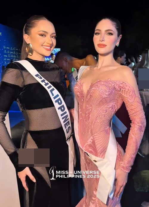 Mỹ nhân Philippines đọ sắc đại diện Venezuela ở Miss Universe 2025. Ảnh: Miss Universe Philippines.