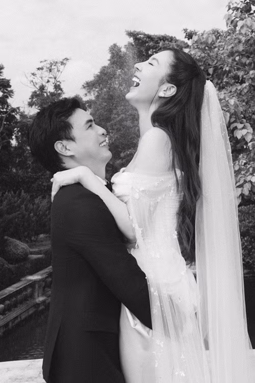 Vợ kém 17 tuổi của Hồ Quang Hiếu có chiều cao 1m80. Ảnh: FB Hồ Quang Hiếu.