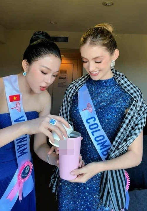 Mỹ nhân Colombia luôn thân thiện với các thí sinh khác ở đấu trường nhan sắc quốc tế. Ảnh: Instagram Kiều Duy.