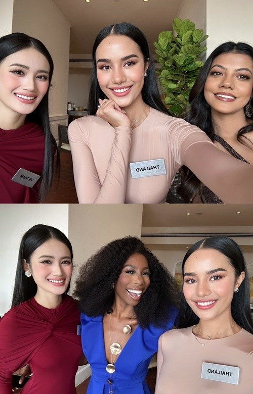 Mỹ nhân Thái Lan từng tặng Ý Nhi một chiếc túi, luôn sẵn sàng chụp ảnh cho Ý Nhi. Ảnh: FB Opal.