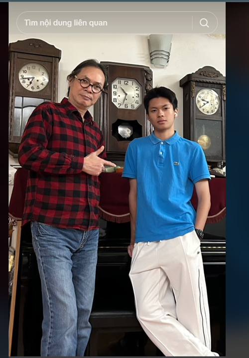 Trần Lực từng khoe con trai làm đạo diễn một vở nhạc kịch ở trường. Ảnh: Người Đưa Tin.