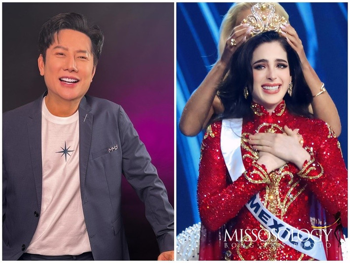 Fatima Bosch vượt mặt hơn 100 thí sinh để đăng quang Miss Universe 2025 trong chung kết diễn ra sáng ngày 21/11 tại Thái Lan. Trước đó, đại diện Mexico vướng ồn ào với ông Nawat Itsaragrisil - đại diện đơn vị đăng cai cuộc thi tại Thái Lan. Ảnh: Missosology, FB Nawat Itsaragrisil.
