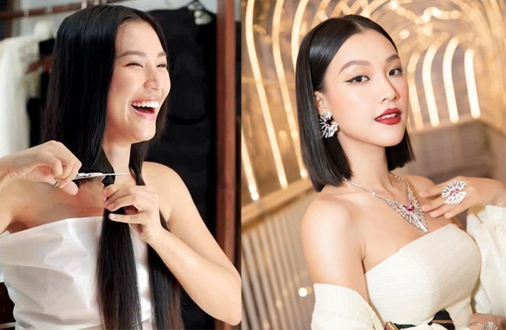 Tháng 2/2022, MC Hoàng Oanh tự tay cắt tóc dành tặng bệnh nhân ung thư. Ảnh: FB Hoàng Oanh.