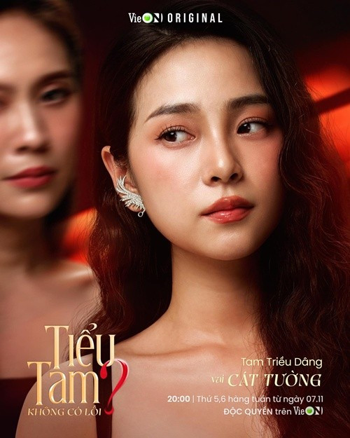 Khi trưởng thành, Tam Triều Dâng vẫn miệt mài đóng phim. Cô góp mặt trong phim Tiểu tam không có lỗi?, Vì mẹ anh phán chia tay, Bẫy tiền. Ảnh: FB Lê Tam Triều Dâng.