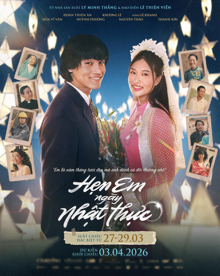 “Thời gian đó, tôi đến tu viện Làng Sông, cũng là bối cảnh quay phim và được học, trải nghiệm cuộc sống, sự mực thước của các sơ. Tôi dậy lúc 4h sáng, cùng các sơ chăm sóc các em nhỏ, phụng sự. Gia đình tôi vốn theo đạo dòng Tin Lành, tôi từng chứng kiến và hiểu những chuyện tình tan vỡ vì rào cản tôn giáo. Nhân vật Ân có nỗi đau của cô ấy, mẹ Hoa cũng có nỗi đau của bà”, Thiên Ân nói.Ảnh: FB Thiên Ân.