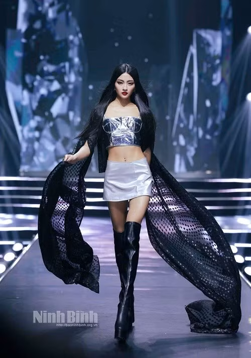 Ngoài Hương Liên, Bùi Xuân Hạnh cũng là mỹ nhân gây chú ý khi tham gia cuộc thi The Face Vietnam 2023. Trong chung kết, Xuân Hạnh đoạt danh hiệu á quân. Ảnh: Báo và Phát thanh, Truyền hình Ninh Bình.