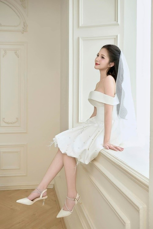 Trước khi kết hôn, Ngọc Huyền từng hóa cô dâu xinh đẹp. Ảnh: FB Ngọc Huyền.