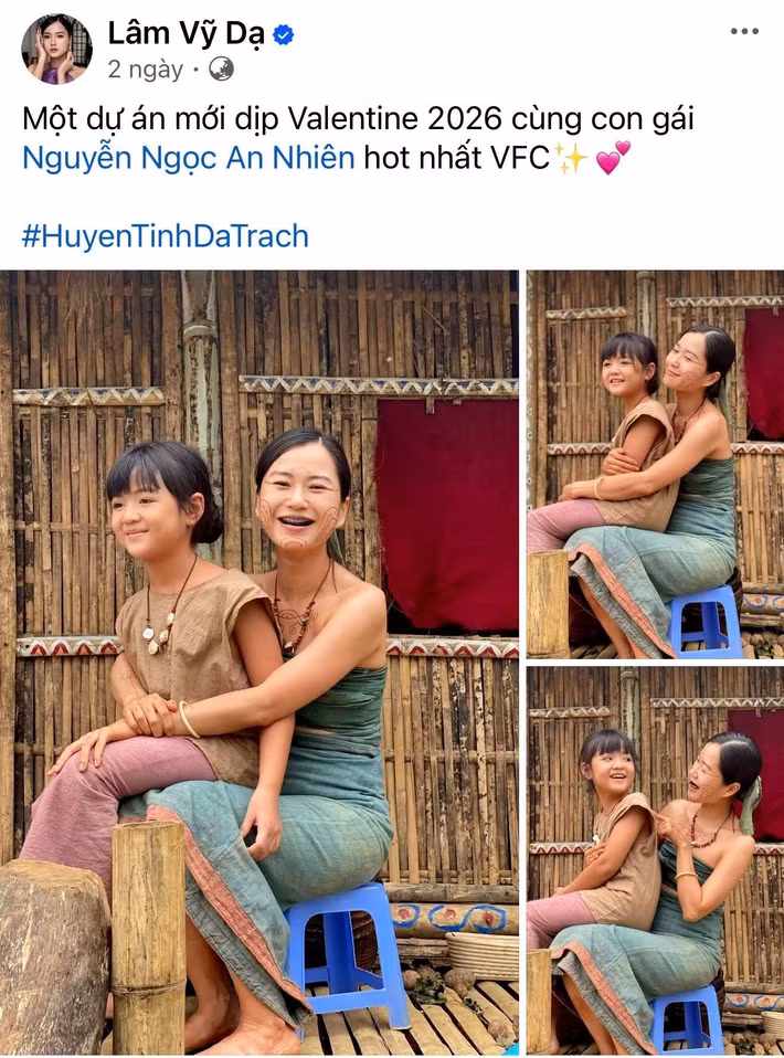Trong phim điện ảnh Huyền Tình Dạ Trạch dự kiến ra rạp dịp Tết, Cherry An Nhiên vào vai con gái của Lâm Vỹ Dạ, tiếp tục đảm nhận một nhân vật nhỏ tuổi. Ảnh: FB Cherry An Nhiên.