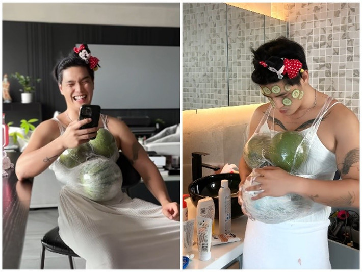 Huy Trần chia sẻ: "Cả tuần vợ cứ nói “có bầu đi thì biết” rồi không cần nói thêm tôi chơi luôn". Ảnh: FB Huy Trần.