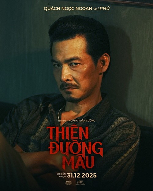 Nam diễn viên vào vai Phú - kẻ cầm đầu một tổ chức lừa đảo trong Thiên đường máu. Ảnh: Thế Giới Điện Ảnh.