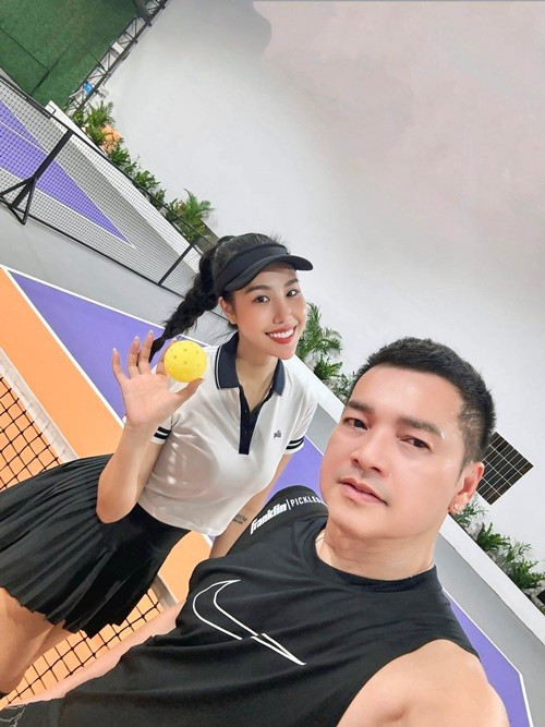 Gần đây, Quang Minh đồng hành cùng Tăng Khánh Chi trong các buổi tập luyện. Ảnh: FB Tăng Khánh Chi.