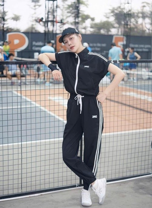 Ngoài chăm sóc chồng con, đóng phim, Phương Oanh dành thời gian tập luyện để giữ vóc dáng thon gọn. Ảnh: FB Phương Oanh.